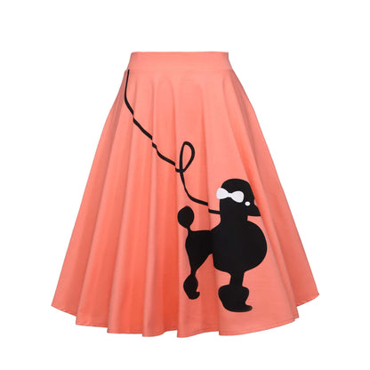 Poodle print big skirt skirt
