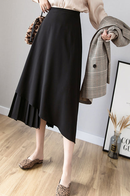 New Hepburn Style High Waist Large Swing Umbrella Skirt