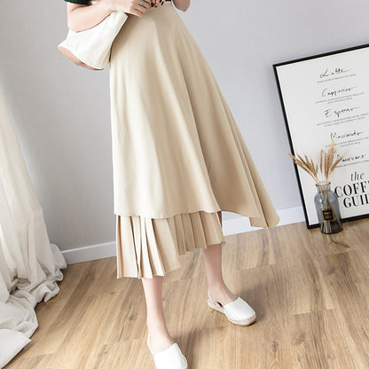 New Hepburn Style High Waist Large Swing Umbrella Skirt
