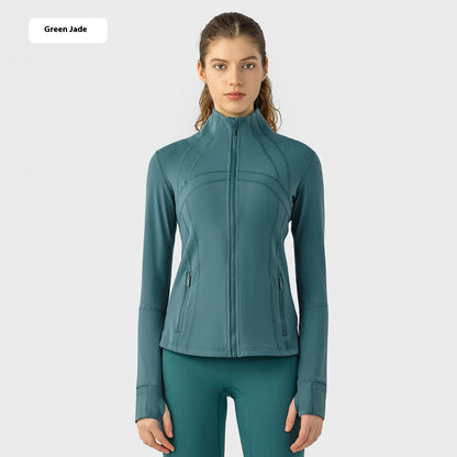Yoga Sports Jacket Women Elastic Zipper Running Fitness Yoga Jackets