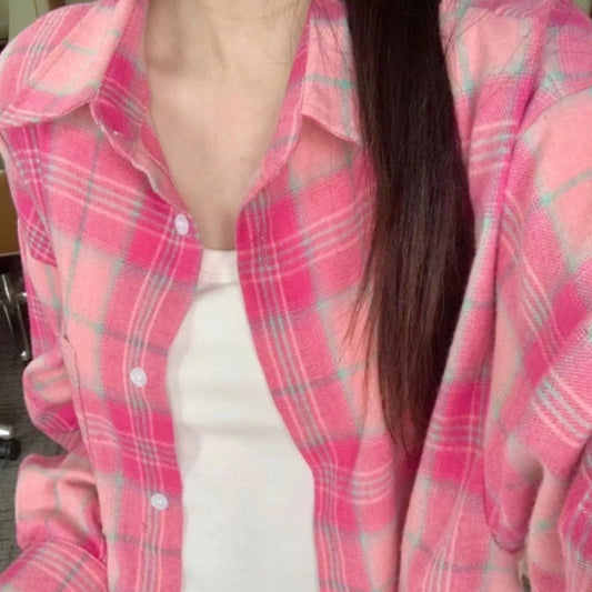 Loose Casual Sun-proof Plaid Shirt For Women