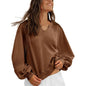 Women's Sweatshirt Casual V-neck Lace Sweater