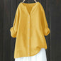 Women's Cotton And Linen Long Sleeve Button Shirt