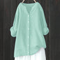 Women's Cotton And Linen Long Sleeve Button Shirt
