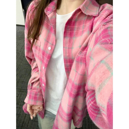 Loose Casual Sun-proof Plaid Shirt For Women
