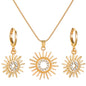 Sunflower Earrings Necklace Jewelry Suit Women