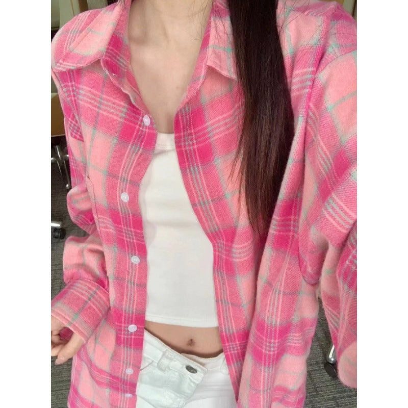 Loose Casual Sun-proof Plaid Shirt For Women