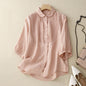 Women's Retro Loose Cotton And Linen Tops